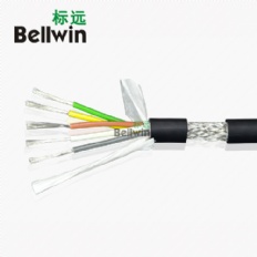 拖鏈屏蔽控制電纜5×0.5mm2 PUR護(hù)套TPEE絕緣耐酸堿耐油脂耐彎曲控制線纜